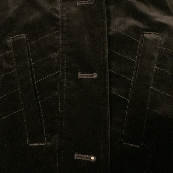 Theory Majendie B Vintage Mobwive Velvet Drawcord Long Black Coat SZ Small - Picture 7 of 15